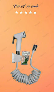 (Q.Tân Bình) Bộ vòi xịt vệ sinh Dây Lò Xo Nhựa Trắng