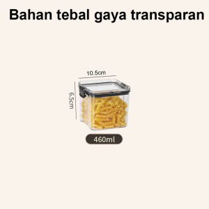 Kotak toples Penyimpanan Makanan Sebaguna Kedap Udara Tempat Penyimpanan Cereal Toples Kotak Bening Kontainer sampul persegi