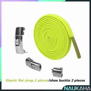 N.K. 1 pair 8MM elastic shoelaces lazy lock Laces Kids Adult Outdoor Sneakers Shoelace