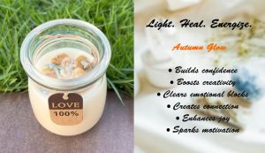 Crystal Scented Candle - Healing - Wishing - Energy - Autumn Glow || Lilin Wangi Kristal || 水晶香薰蜡烛 - 疗愈 - 许愿 - 能量