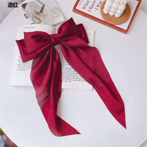 [YAN K] INS Korean Large Bow Hairpin Long Ribbon Elegant Hair Clip for Women Girls Hair Accessories