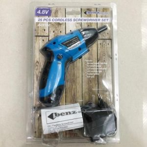 BENZ Cordless Screwdriver 25pcs Bor Baterai Tangan 4.8V BZ8102