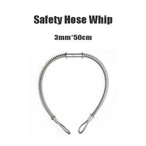 Whip Check Hose Stainless Steel Safety Hose Anti-Collapsible Anti-Dropping Arrestor Hose 20"