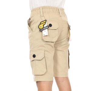 Chino Anak Celana Chino Pendek Cargo 9-12 tahun - Cargo Twill Stretch Premium Quality Warna HITAM - SXTN