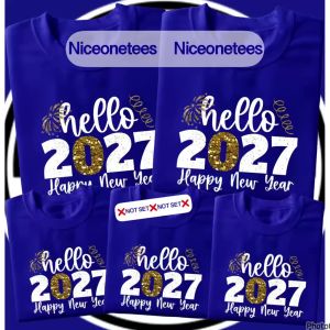 Hello 2027 Family Shirt Color Of The Year Luminous Blue Family Shirt OOTD Family Matching Shirt