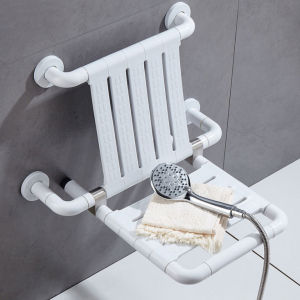 Wall Mounted Shower Seat With Backrest | Fold Up Shower Seat | Stainless Steel Core