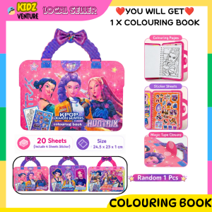 Colouring Book Kpop Demon Hunter Sticker Handle Drawing Activity Coloring Book Birthday Doorgift Gift For Kids Children