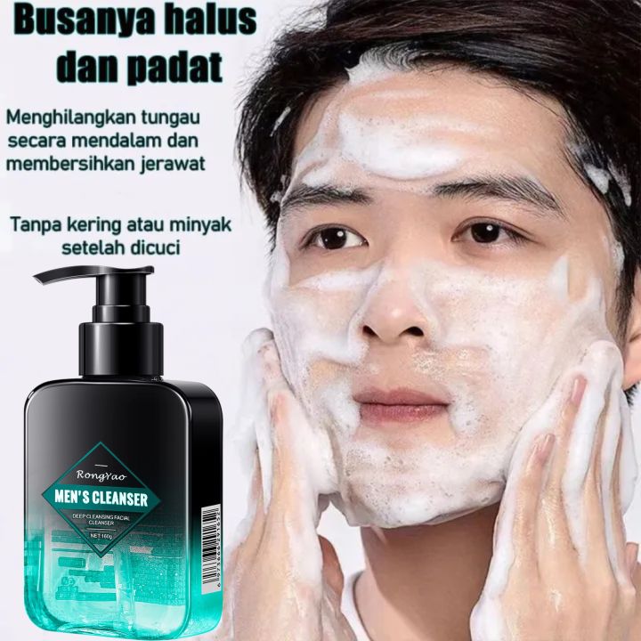 Men's Face Wash Sabun Muka Pria Untuk Kulit Kusam kontrol minyak Pori-pori bersih pembersih wajah pelembab