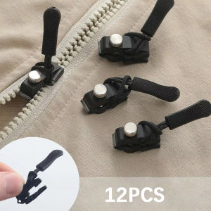 HOHODALINK 12pcs Kit Reparasi Ritsleting Universal - Untuk Tas Koper Jaket Pakaian | Head Zipper Logam Mudah Dipasang Tanpa Alat | Aksesori DIY Suku Cadang