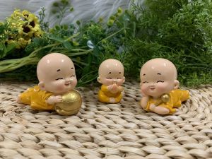 Bộ 3 tượng chú tiểu Tiên Đồng Tài Lộc Phúc Đức (Hình Thật - Video Thật)