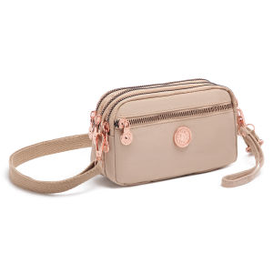 DEOBAGS DOMPET HP WANITA / SELEMPANG MINI 4 RUANG / TAS SELEMPANG 4 RESLETING KP 4111-1 ROSE GOLD