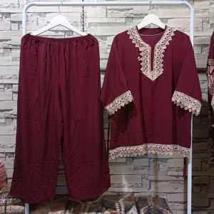 Setelan jumbo wanita ld 130 setelan renda arab