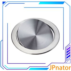 【JPnator】 JPnator Stainless Steel Flap Flush Recessed Built in Balance Swing Flap Lid Cover Trash Bin Garbage Can Kitchen Counter Top