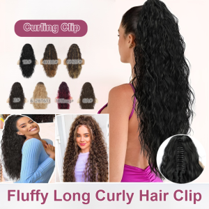 Wig Clip Pony Tail Clip In Hair Tail Fluffy Wavy Ponytail Wig Curly Claw Clip In Ponytail Hair Extension Natural Hairpiece
