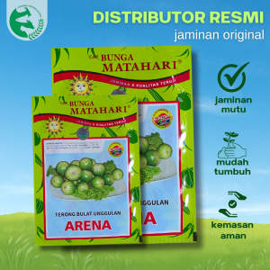 Benih Terong Bulat ARENA 10 gram Asli Cap Bunga Matahari Lalap Unggul Buah Lebat