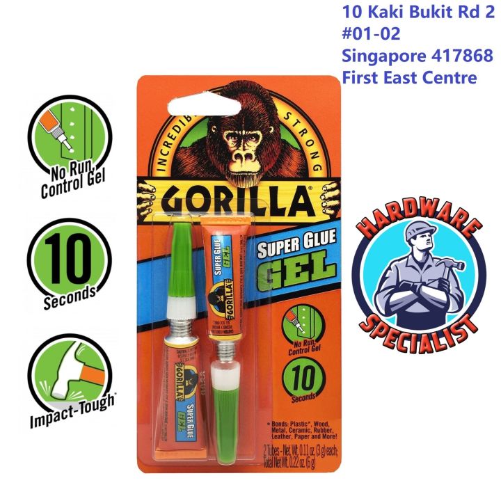 Gorilla Super Glue Gel (Bonds Plastic / Wood / Metal / Ceramic / Rubber / Leather / Paper And More)