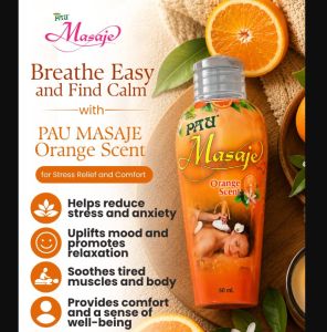 Pau Liniment and Pau Masaje Massage Oil Classic Floral Orange and Peppermint 60ml