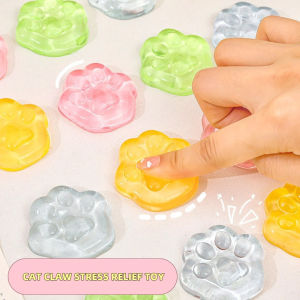 Cat Claw Cartoon Pearl Squeeze Decompression Toys Plush Cat Paw Stress Relief Mini Toys Squishy