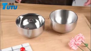 304 Stainless Steel Rice Bowl Double-layer Auspiciou Bowl Thickened Anti-slip Soup Bowl Microwave Heating Food Noodle Ramen Bowl2026