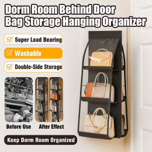 Bedroom Wardrobe Layered Bag Rack Behind the Door Hanging Bag Hanging Storage Shelves Organiser