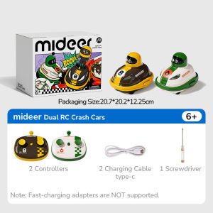 Mideer Dual RC Crash Cars – 2-Player Battle Bumper Cars with Independent Signal 360° Drive & Thick Shell Age 6+