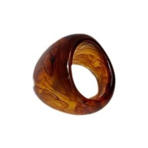 Chic Coffee Tone Resin Ring Versatile Coffee Resin Ring Ornament Complements Both Casual and Formal Attire