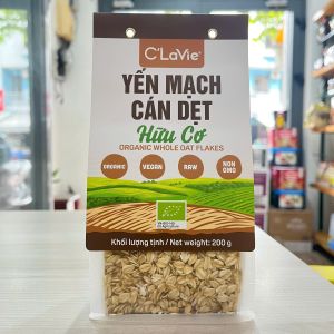 Date 02/27 Yến mạch cán dẹt hữu cơ CLaVie 200g
