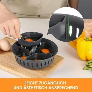 LIVELYN Removable Poaching Cups Egg Cooker Basket Dual Function Dishwasher Safe Egg Poacher Insert Durable Kitchen Cooking Tools for TM5 TM6 Machine Accessories Food Processor Accessories