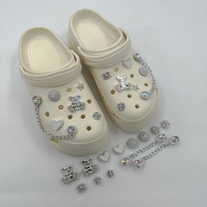 13Pcs Crocs Jibbitz Charms Detachable Shoe Chain Diamond Inlaid Teddy Bear Shoe Buckle Decoration for Crocs