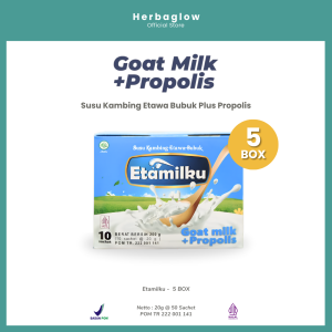 PAKET 5 BOX Susu Kambing Etawa ETAMILKU GoatMilk Plus Propolis Asli BPOM