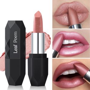PAZNUL Glitter Pearlescent Lipstick Waterproof Matte Lip Glaze Non-stick Cup Metallic Lipstick Women
