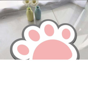 Allieuka Flower Shaped Carpet for Bedroom Absorbent Slip-resistant Floor Mat Quick-Dry Plush Round Carpet