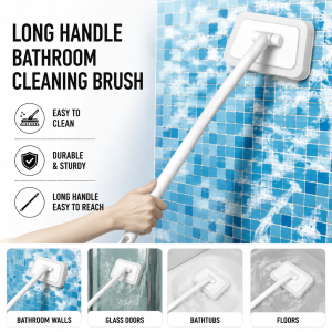 Bathroom Wall Brush Multifunctional Long Handle Removable Sponge Brush Tile Floor Bathtub Brushes Household Cleaning Tools