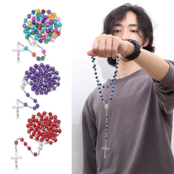 Satellite 1 Pc Necklace Set Pendant Cross Rosary Catholic Necklace 