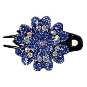 HUIHEYU Elegant Vintage For Girls Mom Ponytail Holder Zircon Large Size Hairpins Crystal Hairpins Rhinestone Duckbill Clips Women Barrettes Flower Hair Clips