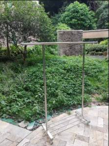 ราวตากผ้า ราวตากสแตนเลสพับได้ ราวคู่ 2 ชั้นวาง กว้าง 52 cm ปรับระดับสูงต่ำได้ 3 ระดับ (106-162 cm) ท่อบนดึงออกได้ มีแบบมีห่วงและแบบไม่มีห่วง