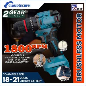 Pro Series 21V Heavy Duty Brushless Cordless Drill Driver Combo Kit 60Nm High Torque 3-in-1