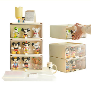 Desktop Figurine Display Storage Box / Pull Out Transparent Blind Box Display Drawer / POP MART Toy Display Rack Rainbow Culture