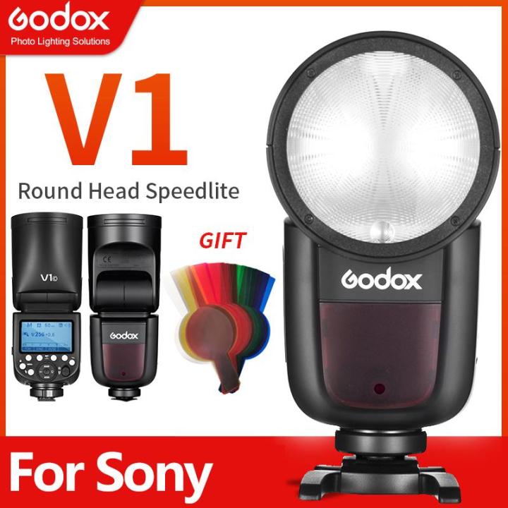 Godox V1PRO-S V1Pro S Round Head Camera Flash Flash Camera Flash With AK-R1 TTL Speedlite 2.4G Wireless TTL Speedlight Strobe,76Ws HSS 1/8000s With Li-ion Battery For Sony Cameras