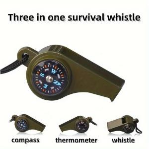 3-in-1 Emergency Survival Whistle with Compass & Thermometer - PortableCamping HikingFishing