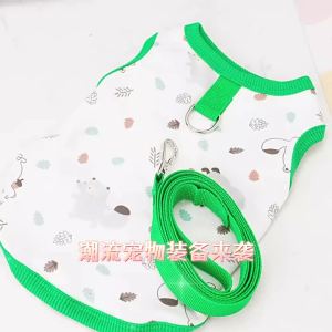 READY STOCK✨ Pet Cat Dog Summer Thin Clothes with Leash Small Dogs Bichon Teddy Vest [ Comes with Matching Rope ]