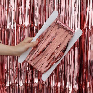 1×2M Rain Silk Foil Curtain Metallic Tinsel Curtain Happy Birthday Decor Party Decorations Background