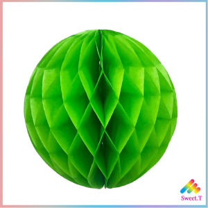 Sweet โคม พู่ แขวน กระดาษรังผึ้ง ปอมปอม 25cm party supplies