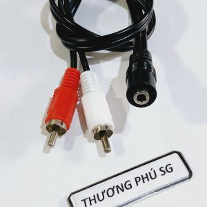 Cáp âm thanh 2 AV ra 3.5 ly Cái / 2 đầu AV đực ra 1 đầu 3.5 Ly Cái dài 50Cm