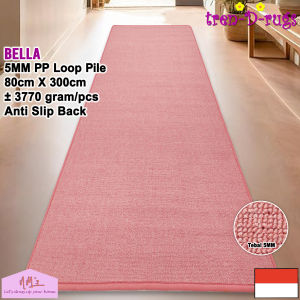 Tren-D-rugs karpet permadani polos estetik 80 cm x 300 cm anti slip modern bulu alas lantai lorong runner koridor lobby hotel panjang minimalis - NMs
