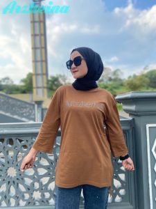 kaos atasan wanita oversize kaos atasan 7/8 kaos atasan wanita belah samping