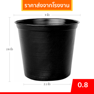 กระถาง กระถางต้นไม้ กระถางพลาสติก เบอร์ 3 นิ้ว สีดำ Bundle 100 ใบ ชิ้น อัน