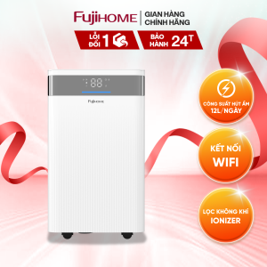 Máy hút ẩm dân dụng Fujihome DH12NW 12L/ngày màn hình hiển thị độ ẩm lọc ion điều khiển app - BẢO HÀNH 24 THÁNG