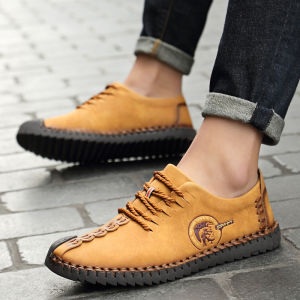 【Higher Quality】Fashion Rubber Sole Leather Shoes for men 2023 New British Leisure Fashion Casual Shoes for men Formal Shoes Size:38-47