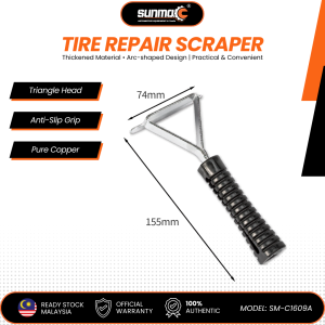SUNMO SM-C1609A Tire Repair Scraper Triangular Copper Head Puncture Film Cleaning Tool